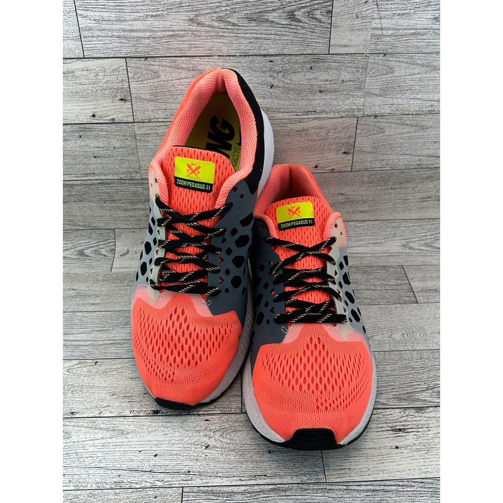 Nike Air Zoom Pegasus 31 Hyper Crimson Grey Running Shoes 654486-806 Women Sz 7